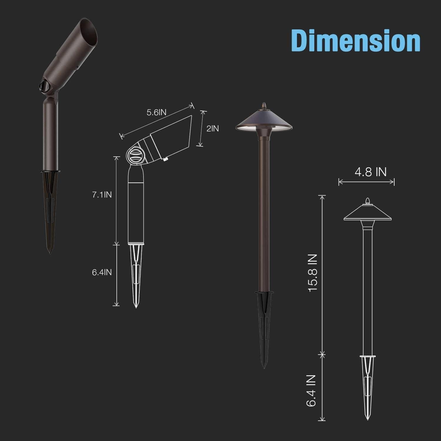 Waterproof Low Voltage Landscape Lighting Set with Spike Stand L6384
