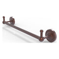 Antique Copper 24 inch Towel Bar with Integrated Hooks C609896