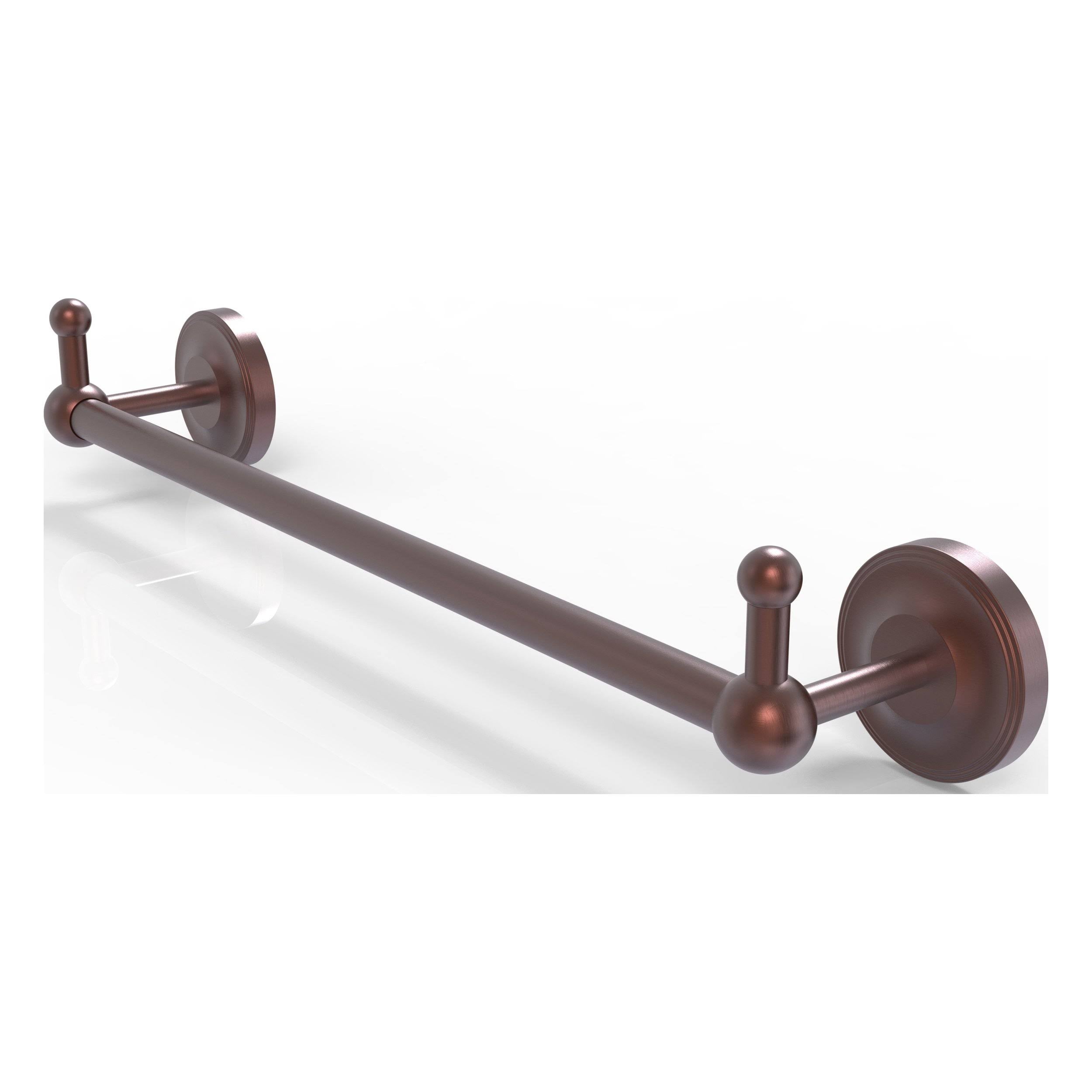 Antique Copper 24 inch Towel Bar with Integrated Hooks C609896