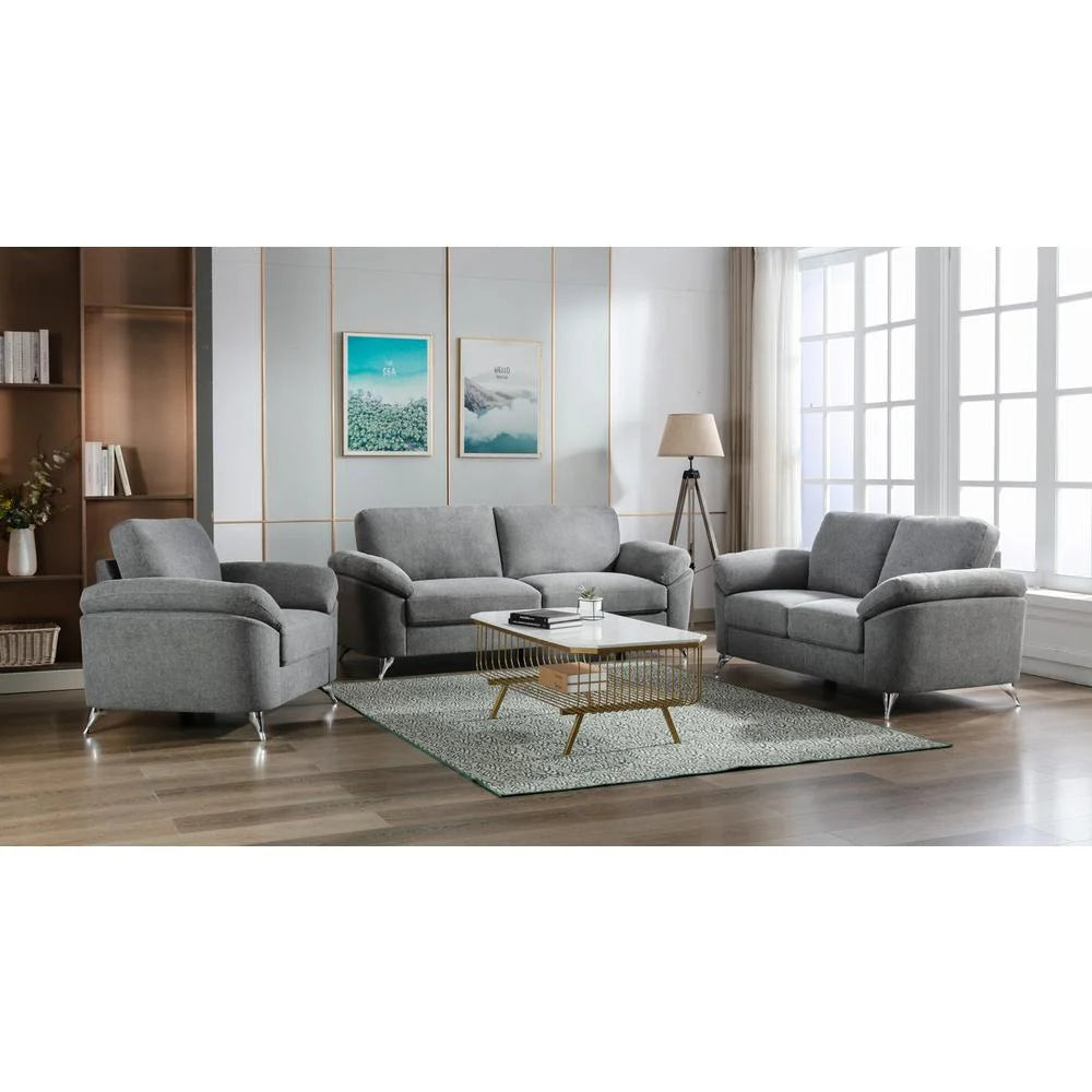 3-Piece Fabric Sofa Set in Light Gray Y6363