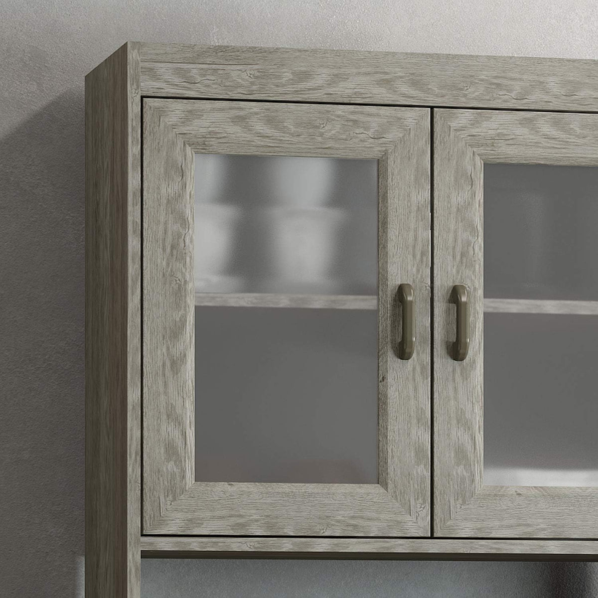Microwave Cabinet with Double Doors and Glass Doors with Shelf S89472