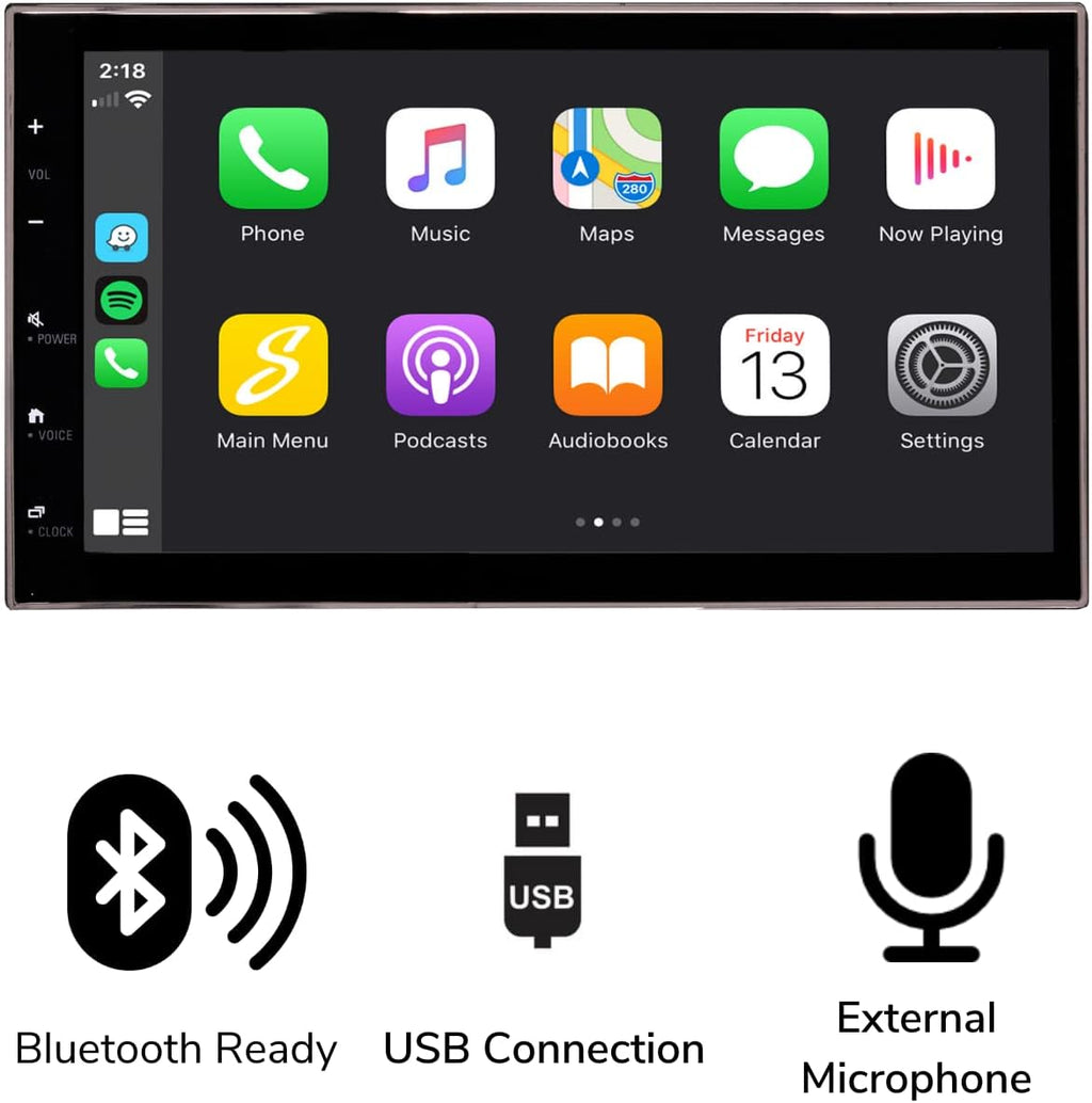 Double Din Radio Kit with Touchscreen Radio, Dash Kit, Camera Input and Antenna Adapter O3812