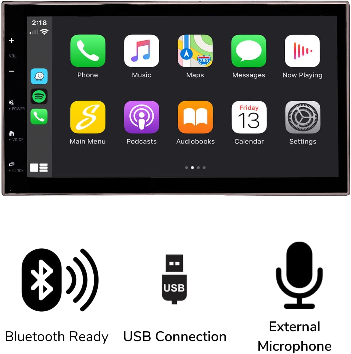 Double Din Radio Kit with Touchscreen Radio, Dash Kit, Camera Input and Antenna Adapter O3812