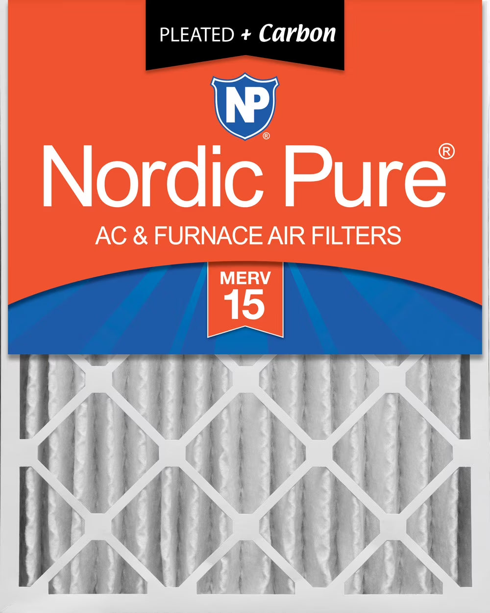 20x20x4 Pleated Air Filters MERV 15 Carbon 1 Pack L96757