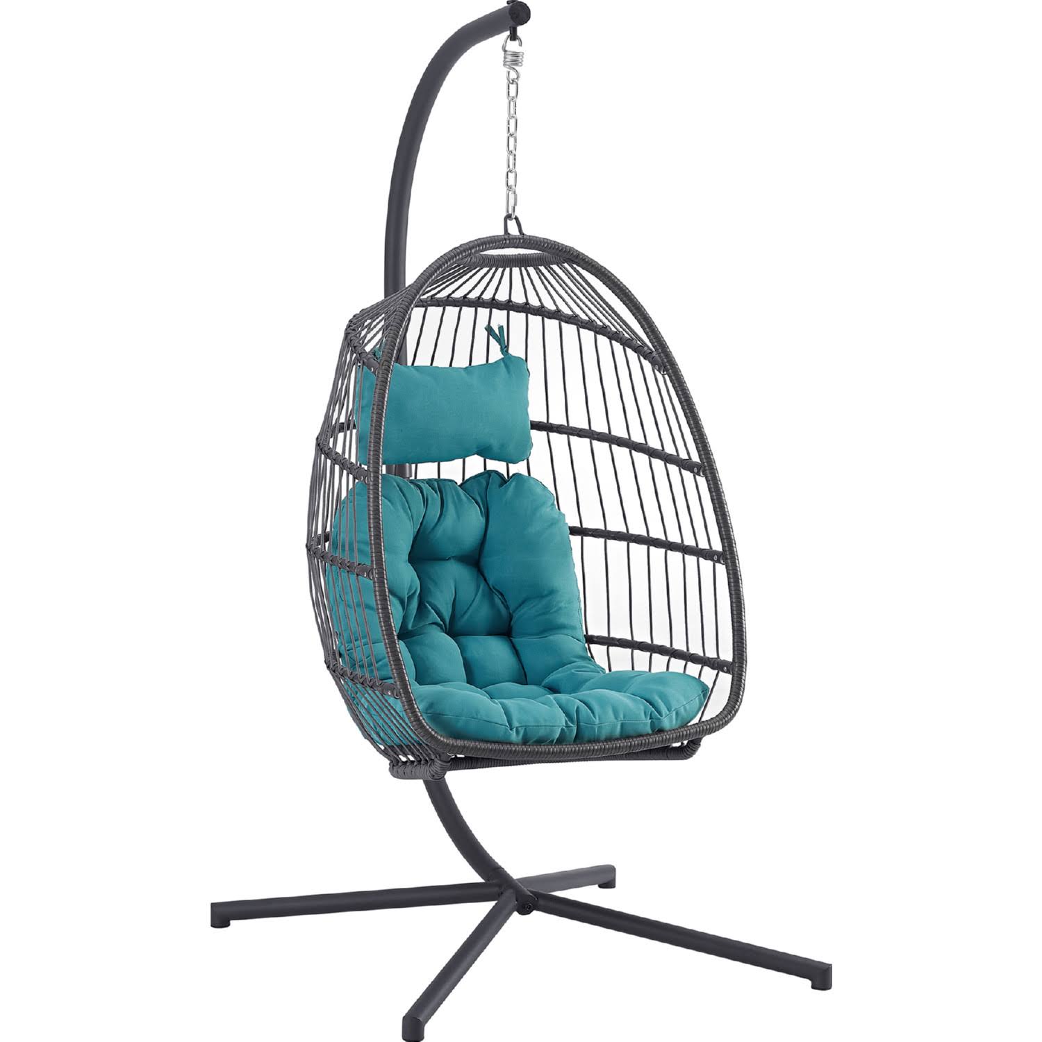 Grey Teal Swing Egg Chair with Stand V673