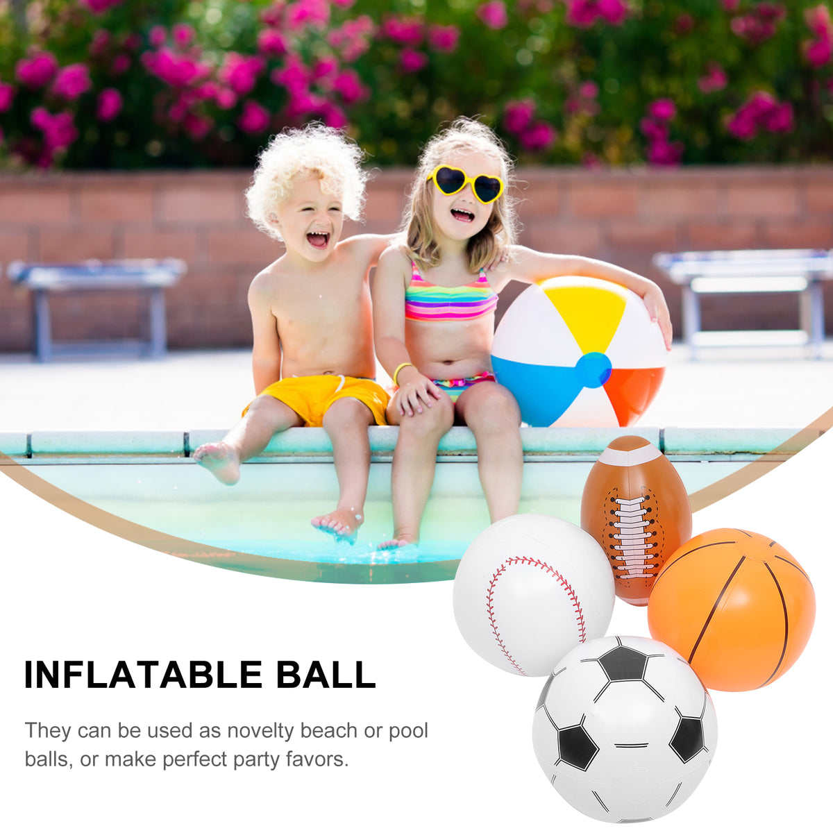 4 Pcs Inflatable Beach Ball Toys M5472
