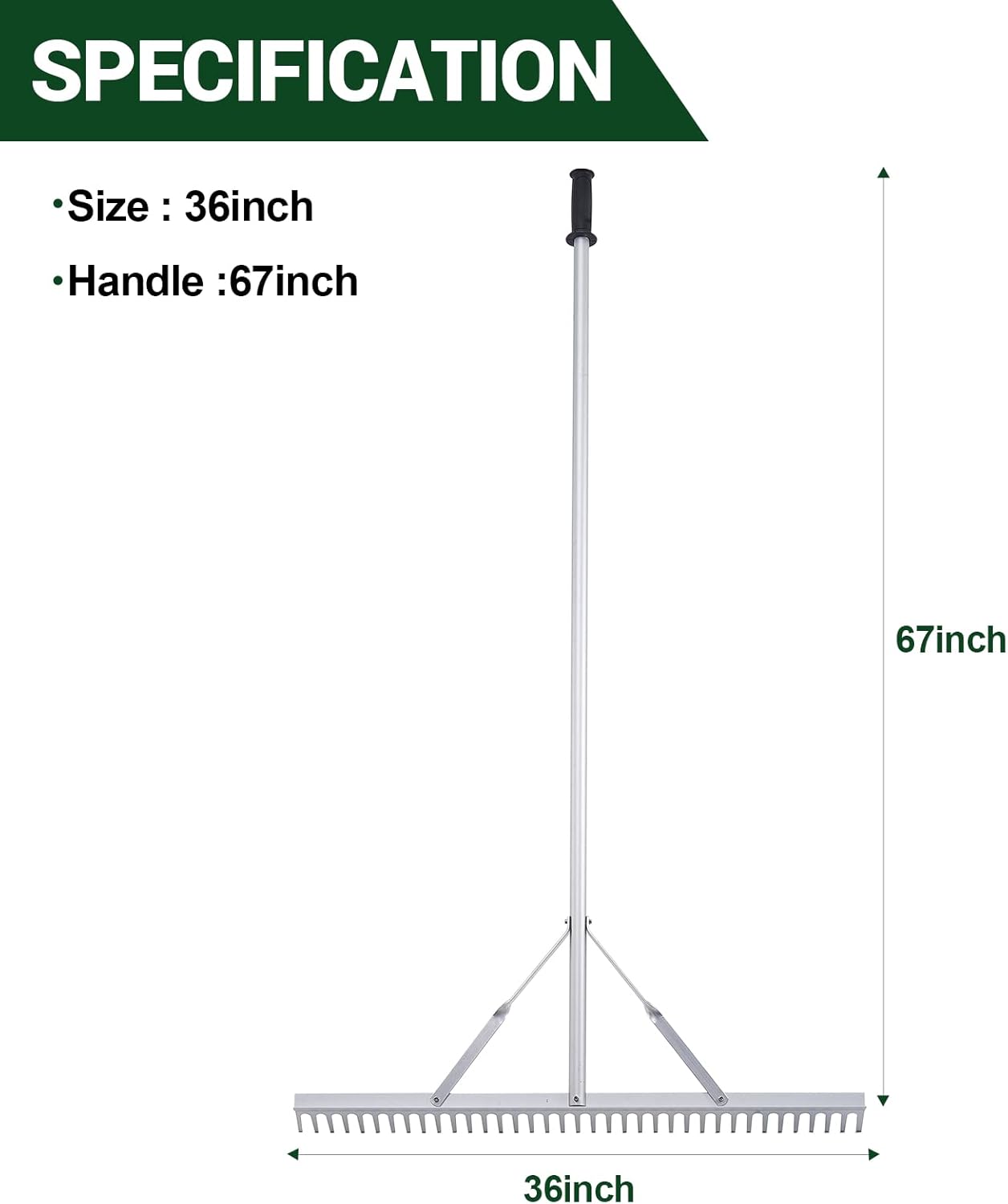 36 Rake Head Aluminum Landscape Rake S232