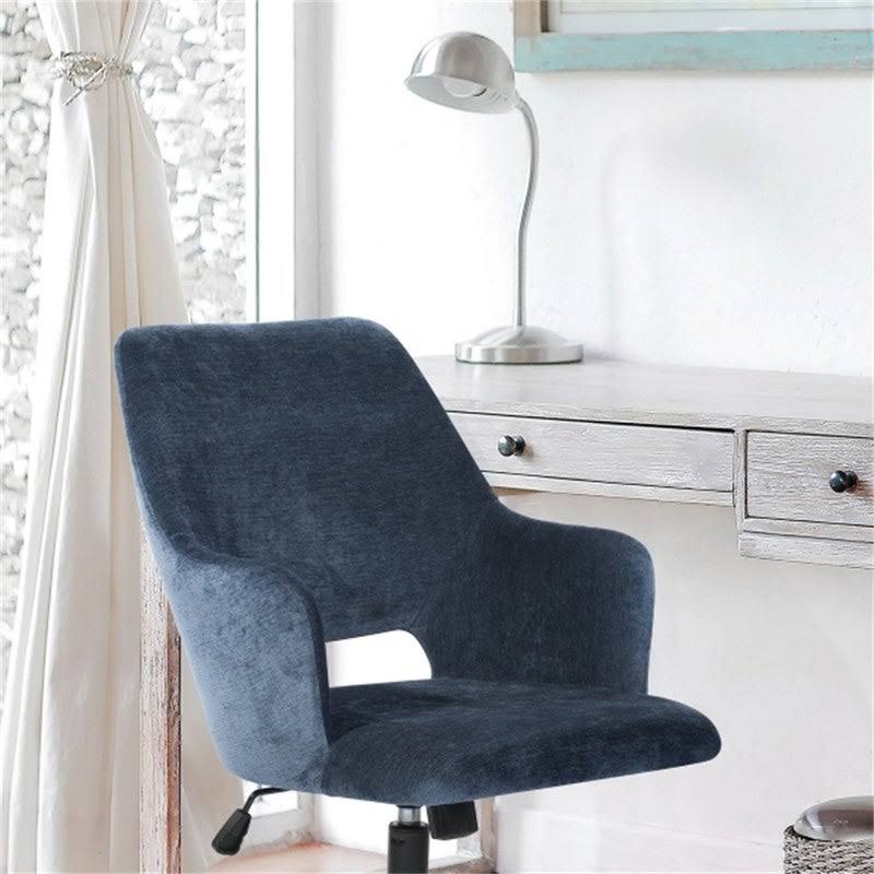 Dark Blue Fabric Upholstered Swivel Task Chair U2275