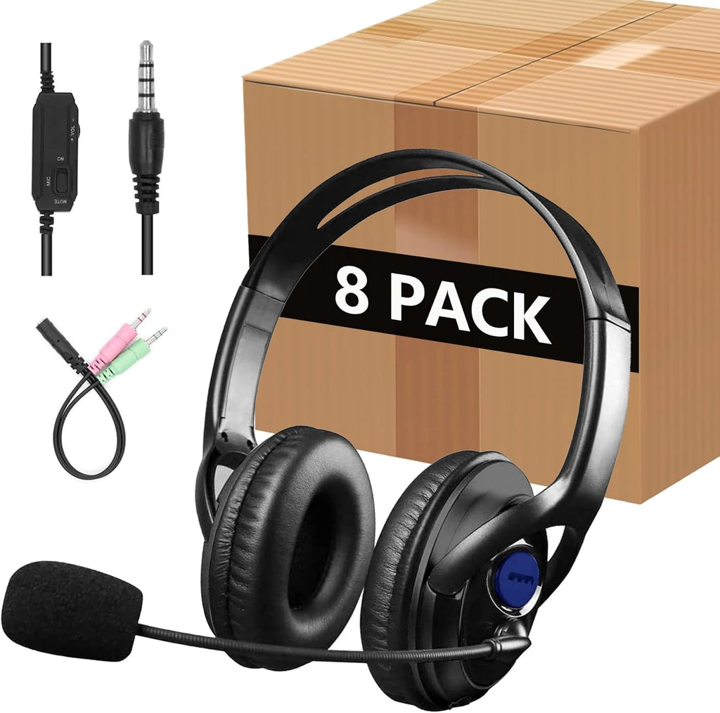 3.5mm Over-The-Head Headset with Microphone, Pack of 2 F4553