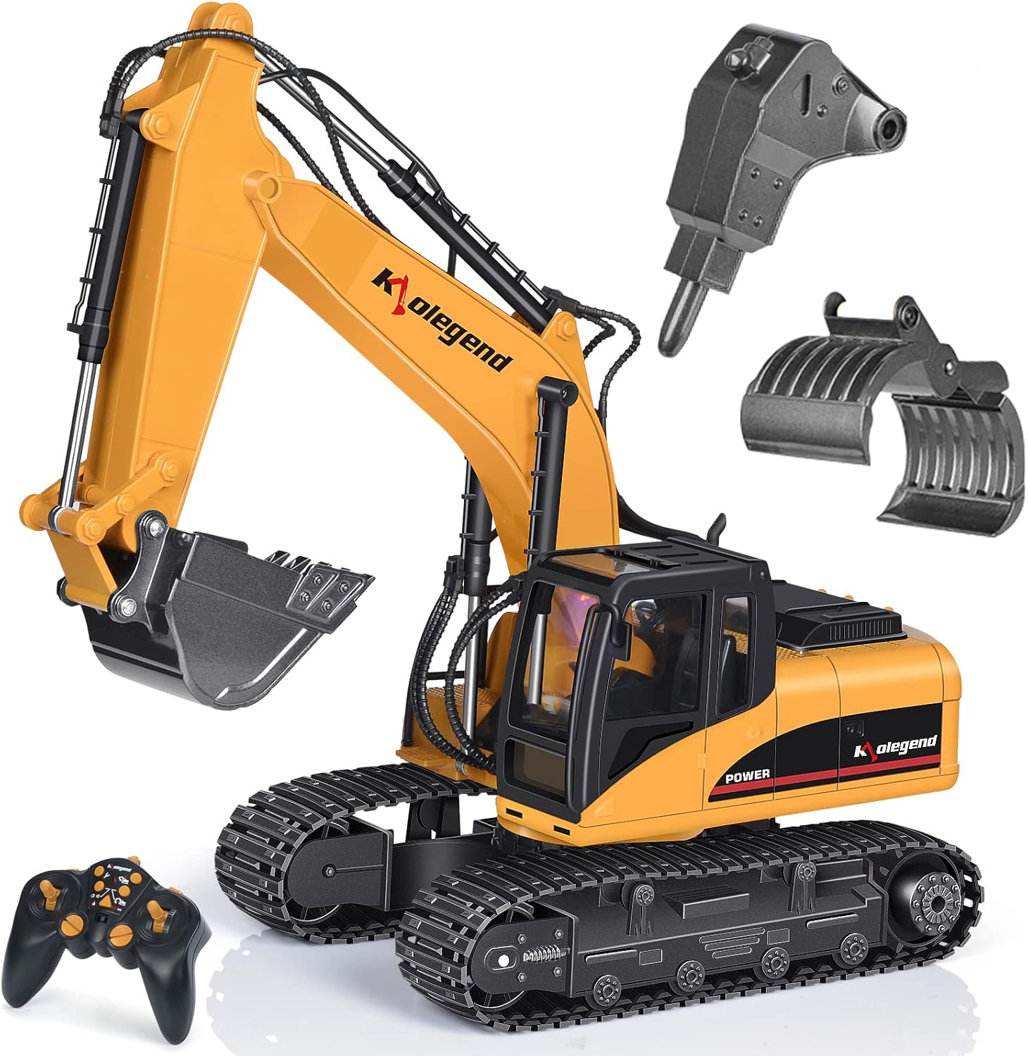3 in 1 Remote Control Excavator with Metal Shovel, 15 Channel Construction Tractor B118444