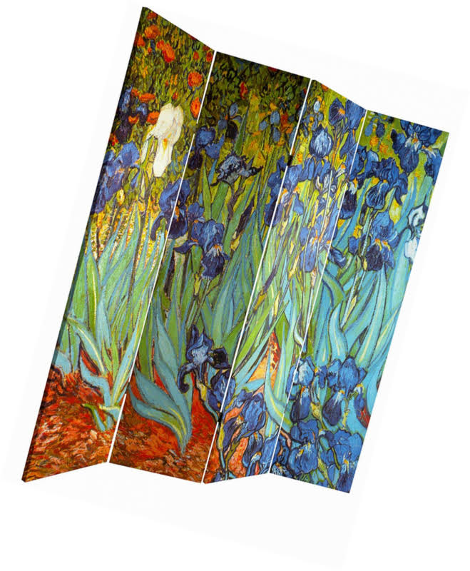 6 ft. Tall Double Sided Canvas Room Divider U71655