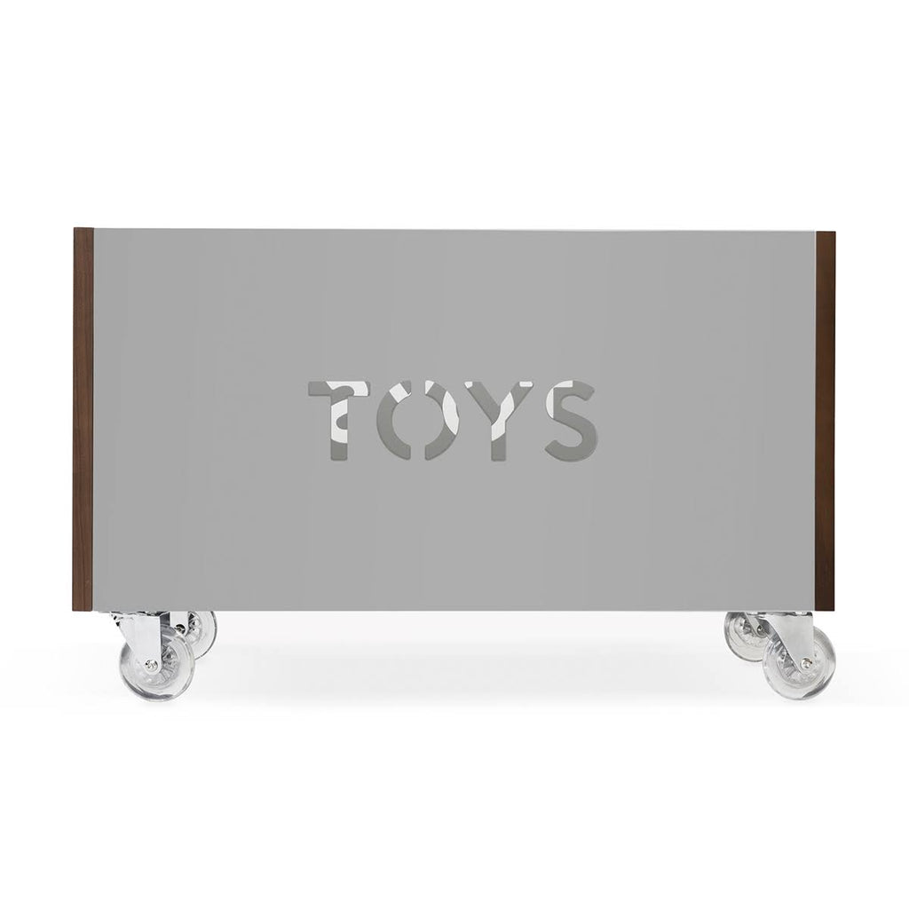Walnut / Red Toy Box Chest on Casters K555260