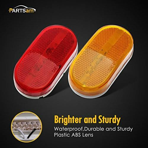 Rectangle Reflectors Lens Pair with Lights Trailer RV Camper Accessories Q645
