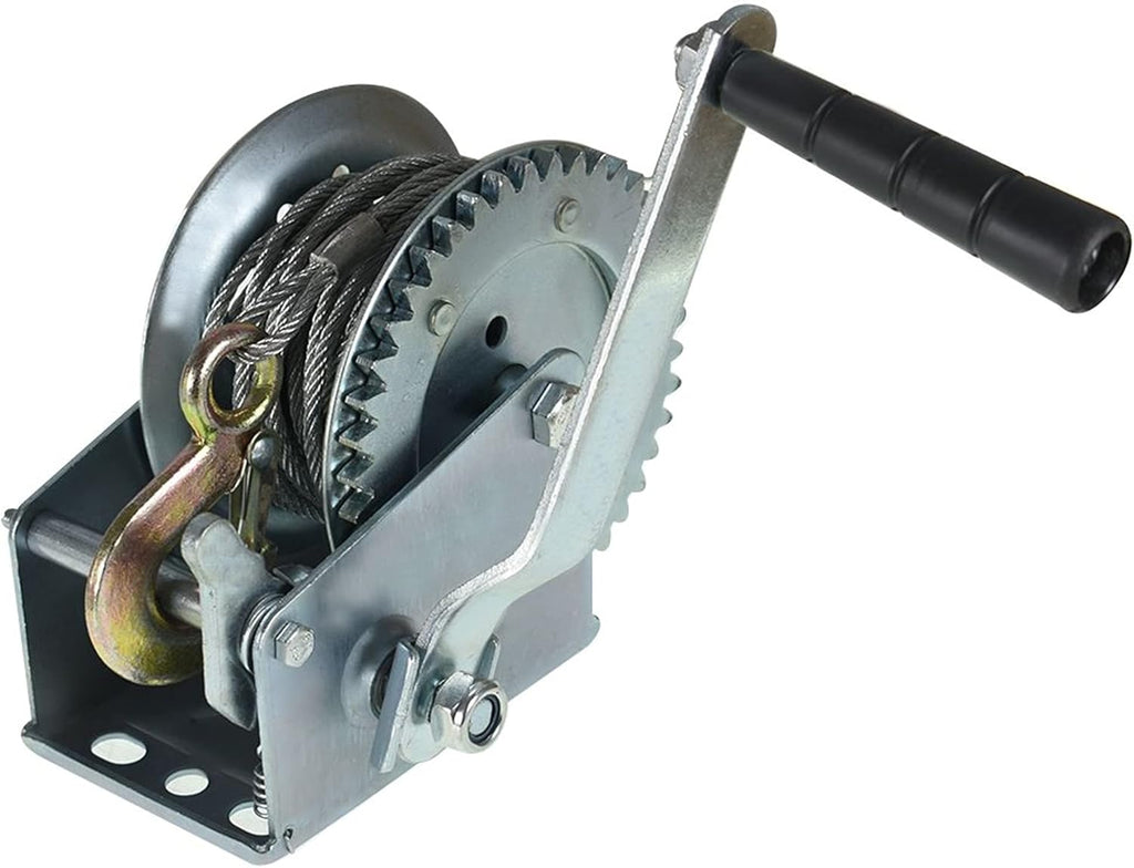 1200lbs Heavy Duty Hand Winch with 32ft Steel Cable Pack of 2 H433