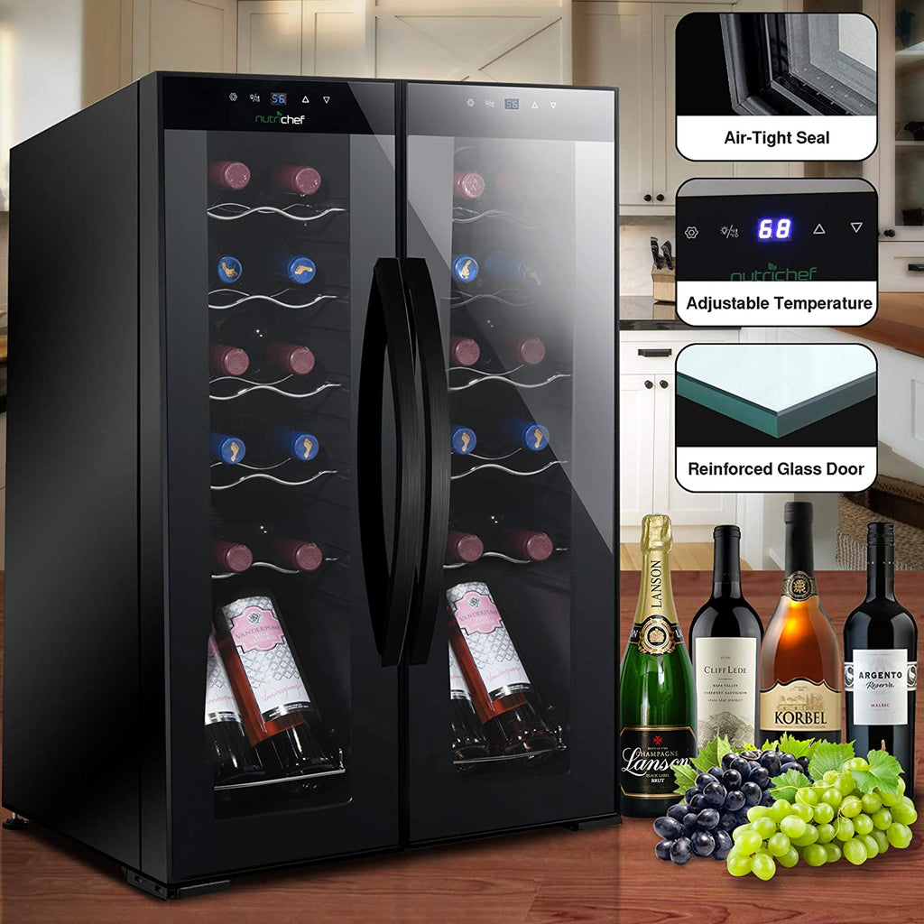 24 Bottle Freestanding Compact Wine Cooler Refrigerator with Digital Control A58085