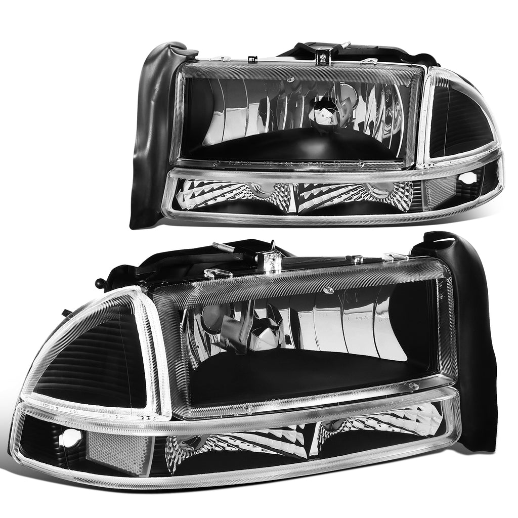 4pcs Replacement Headlight Bumper Lamp Black Housing Clear Side Z866218