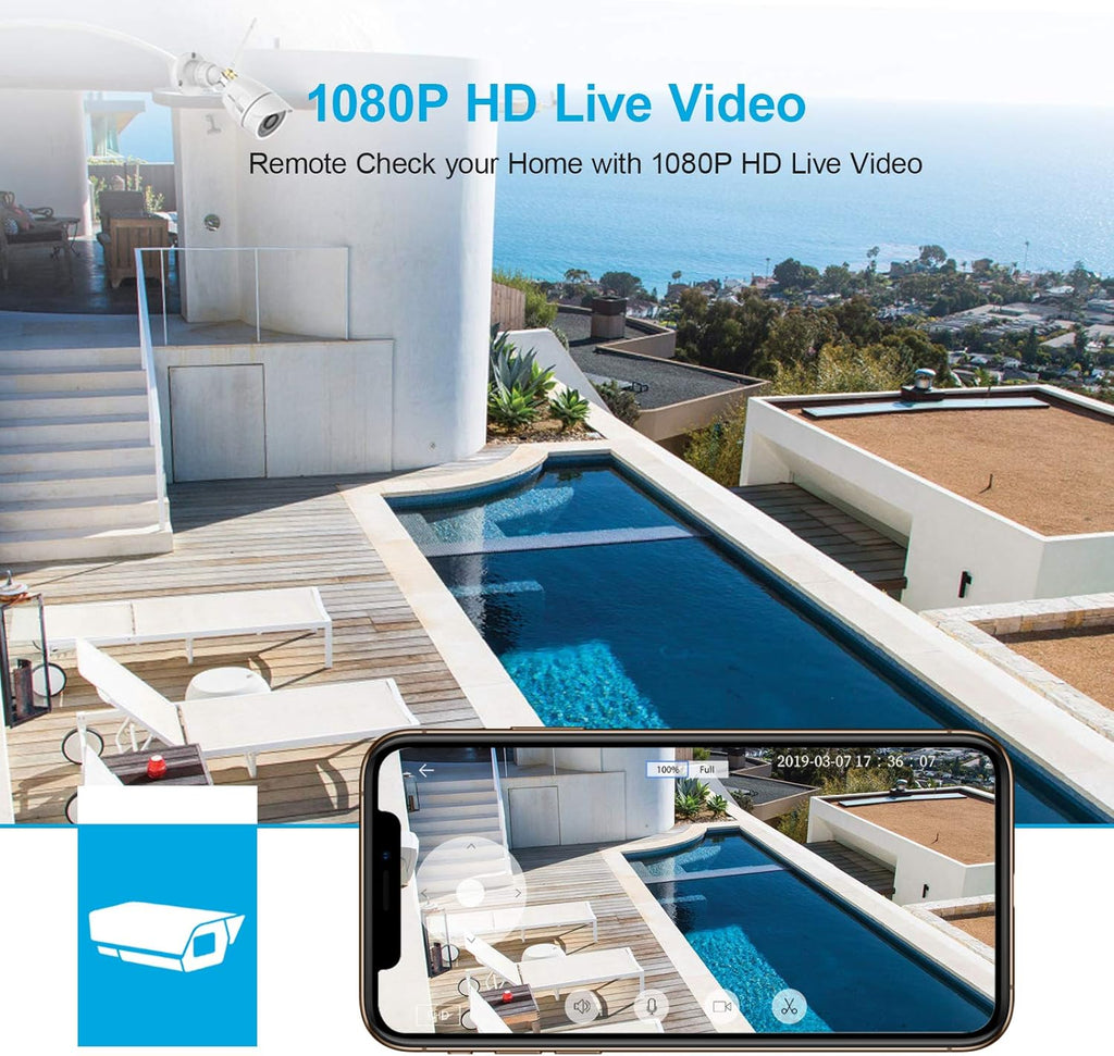 1080P Wireless WiFi Outdoor Security Camera 2 Pack K947