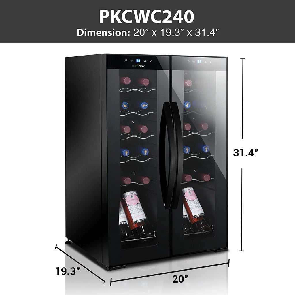 24 Bottle Freestanding Compact Wine Cooler Refrigerator with Digital Control A58085