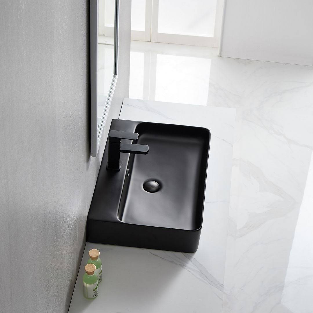 White Ceramic Oval Vessel Bathroom Sink Z3116