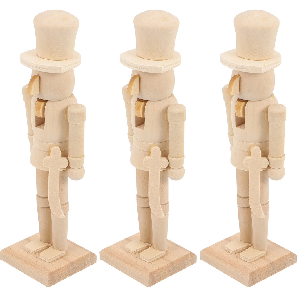 Black Unfinished Peg Dolls Nutcracker Decor L437