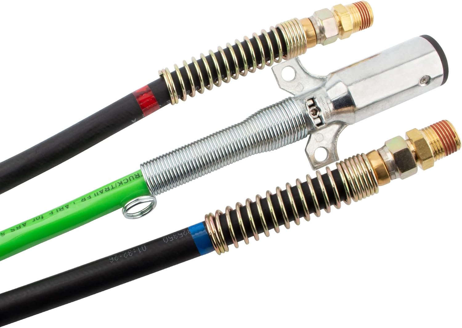 15 Ft 3 in 1 ABS & Air Power Line Hose Wrap 7 Way Electrical Cable with Handle Grip & Gladhands for Semi Truck Trailer Tractor Z9537