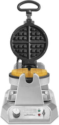 Heavy Duty Single Belgian Waffle Maker, Non Stick Cooking Plates, 1200W, Silver Z9505