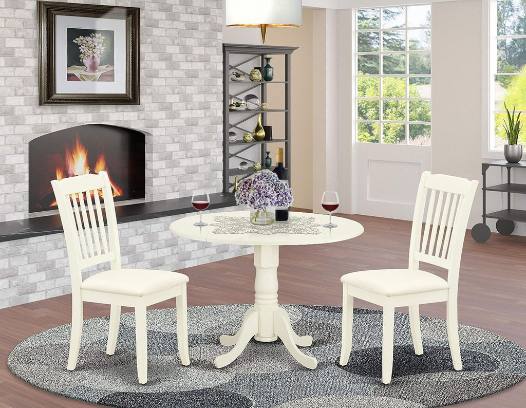 Black 5Pc Dining Set with Drop Leaf Table and Microfiber Chairs J8562