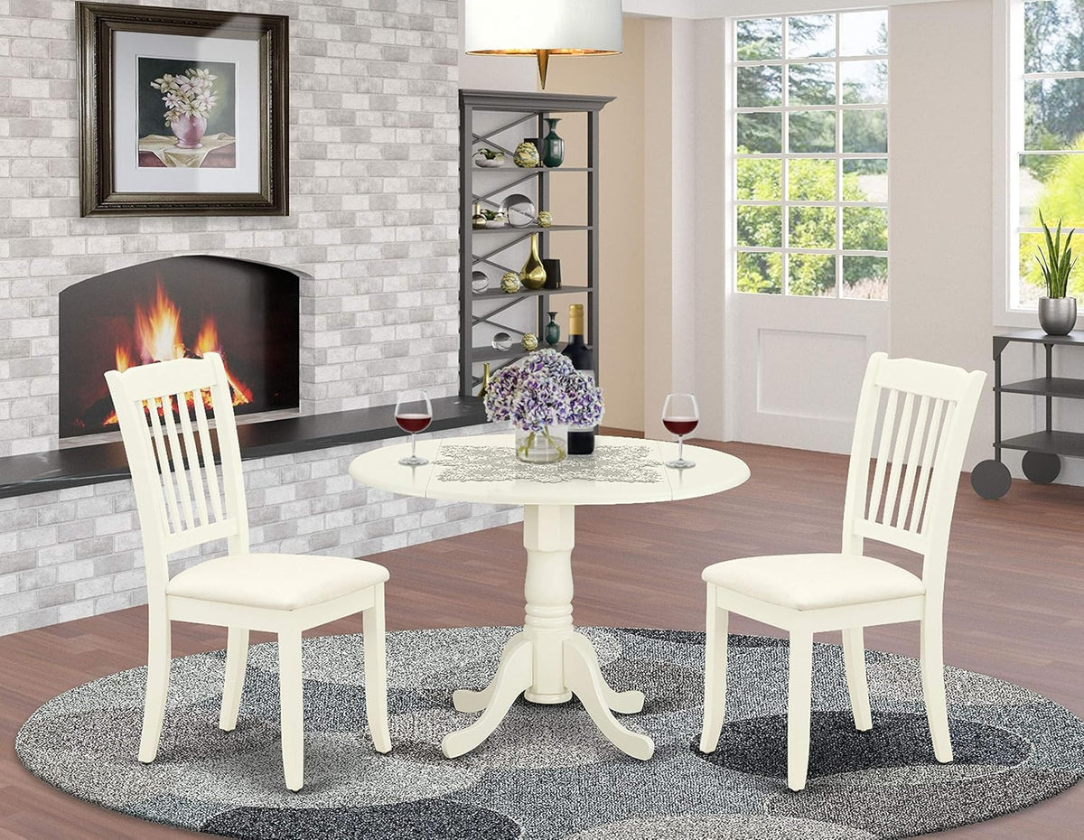 Black 5Pc Dining Set with Drop Leaf Table and Microfiber Chairs J8562