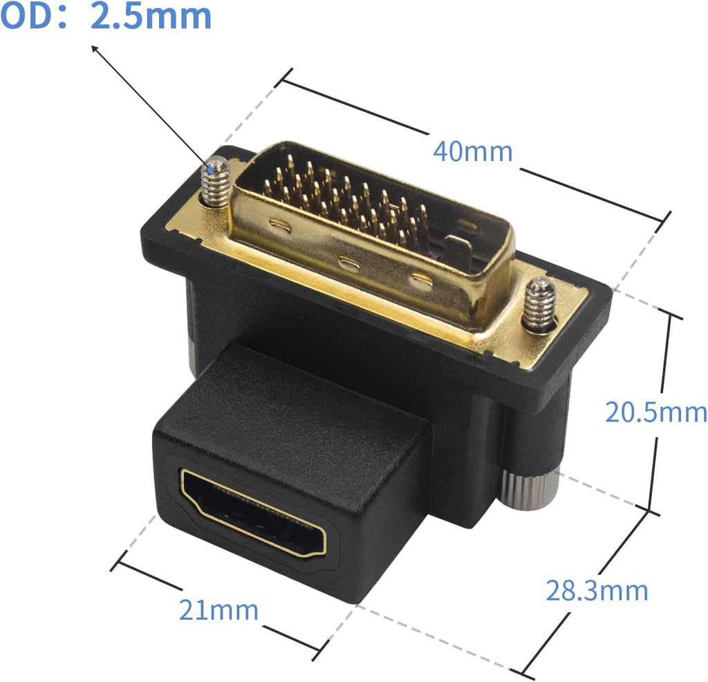 HDMI to DVI Adapter 90 Degree Angled 2pack Z563445