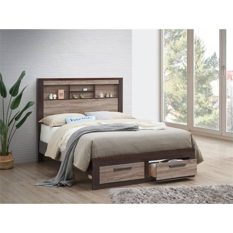 King Bed in Gray and Brown Z877