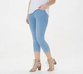 Light Wash Slim Waist Capri Jegging P6574
