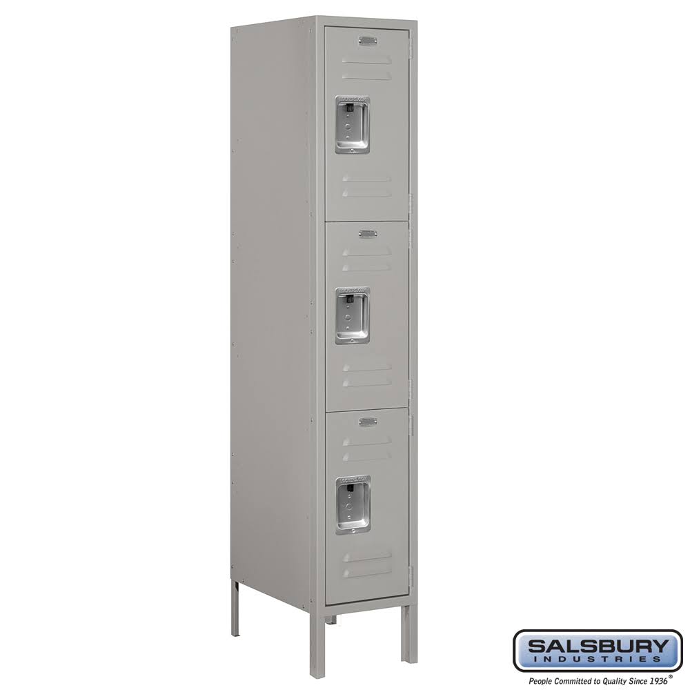 Gray Triple Tier Standard Metal Locker A378