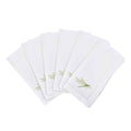 White Set of 6 Cotton Napkins with Dragonfly & Hemstitch Design N227