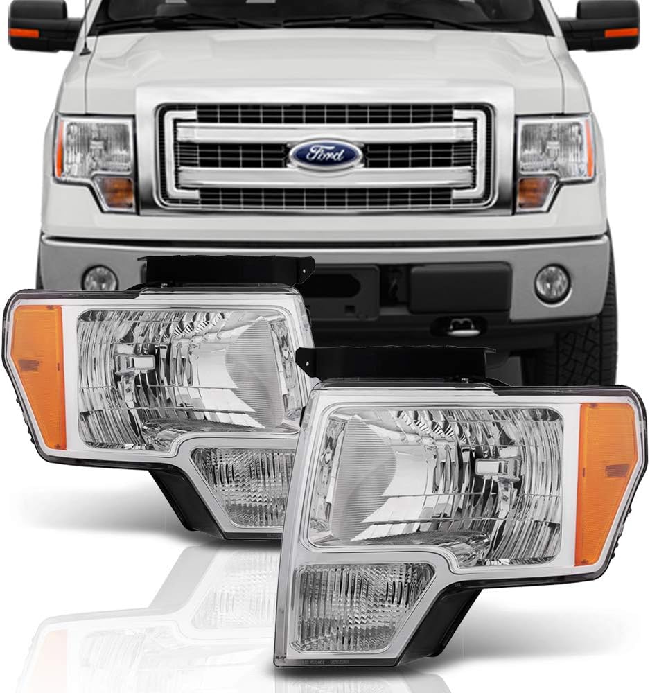 2009-2014 Ford F150 Pickup Headlights Headlamps Assembly Pair Set Y71018