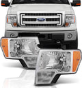 2009-2014 Ford F150 Pickup Headlights Headlamps Assembly Pair Set Y71018
