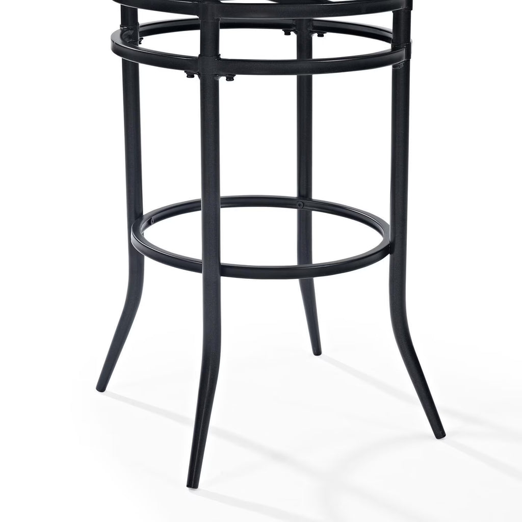 Black Faux Leather Swivel Bar Stool I483