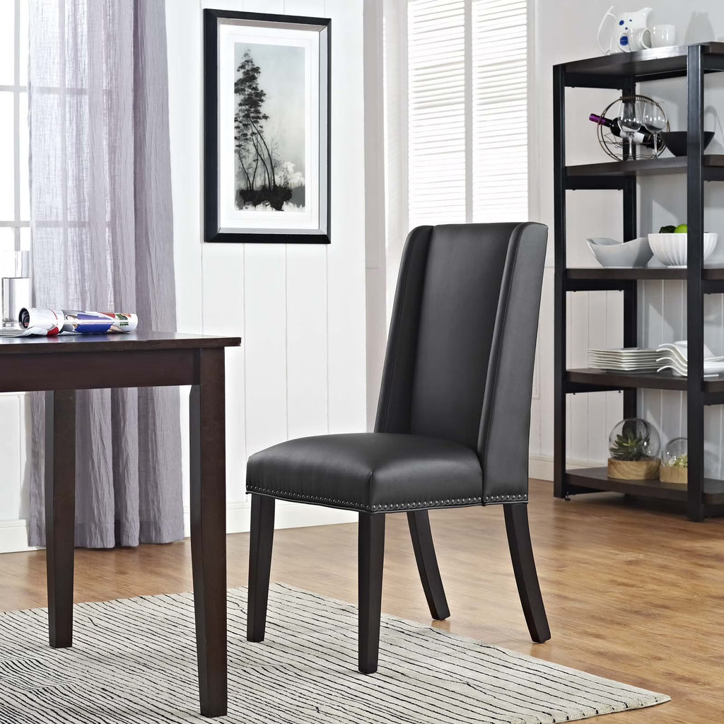 Black Vegan Leather Dining Chair A97673