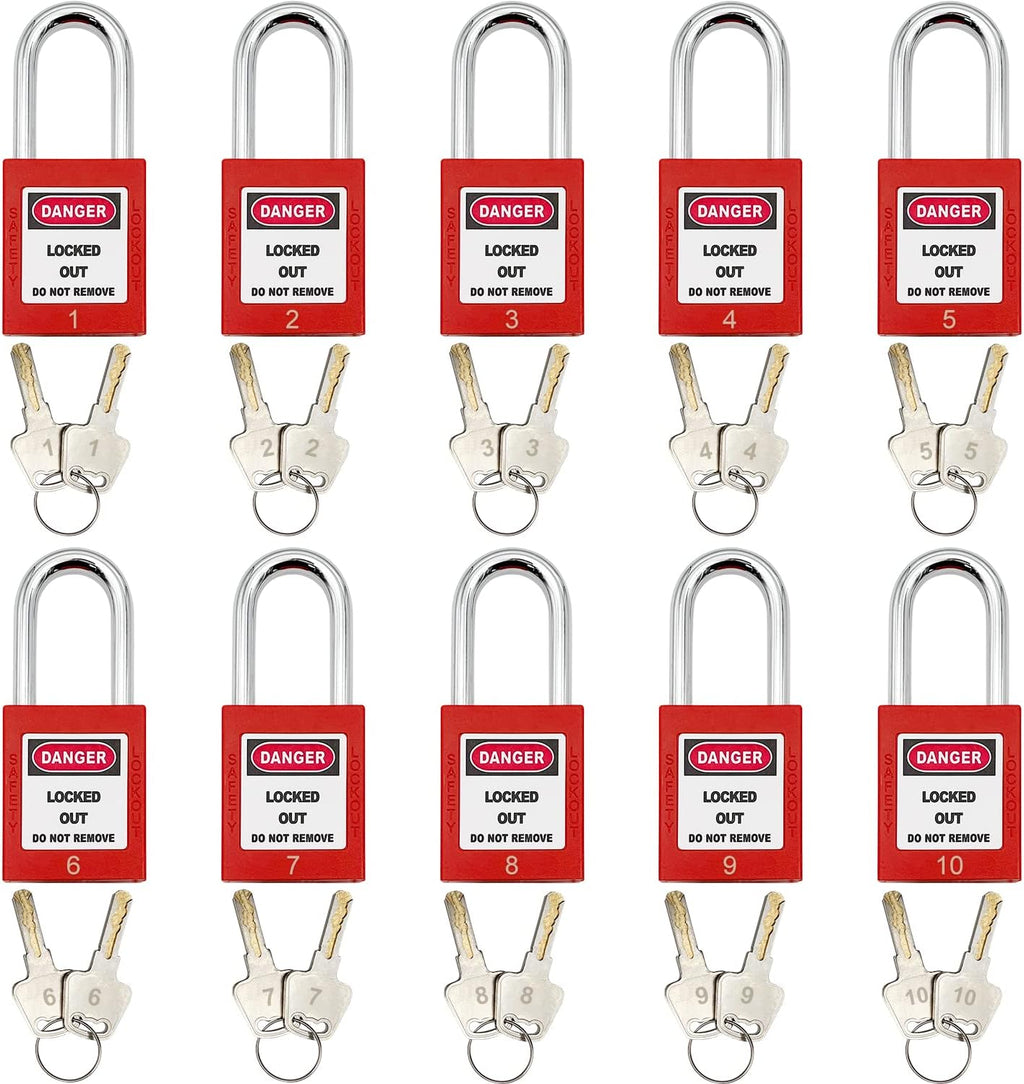 Lockout Tagout Station with 10 Padlocks, 2 Hasps, 20 Tags, 20 Nylon Cables I509033