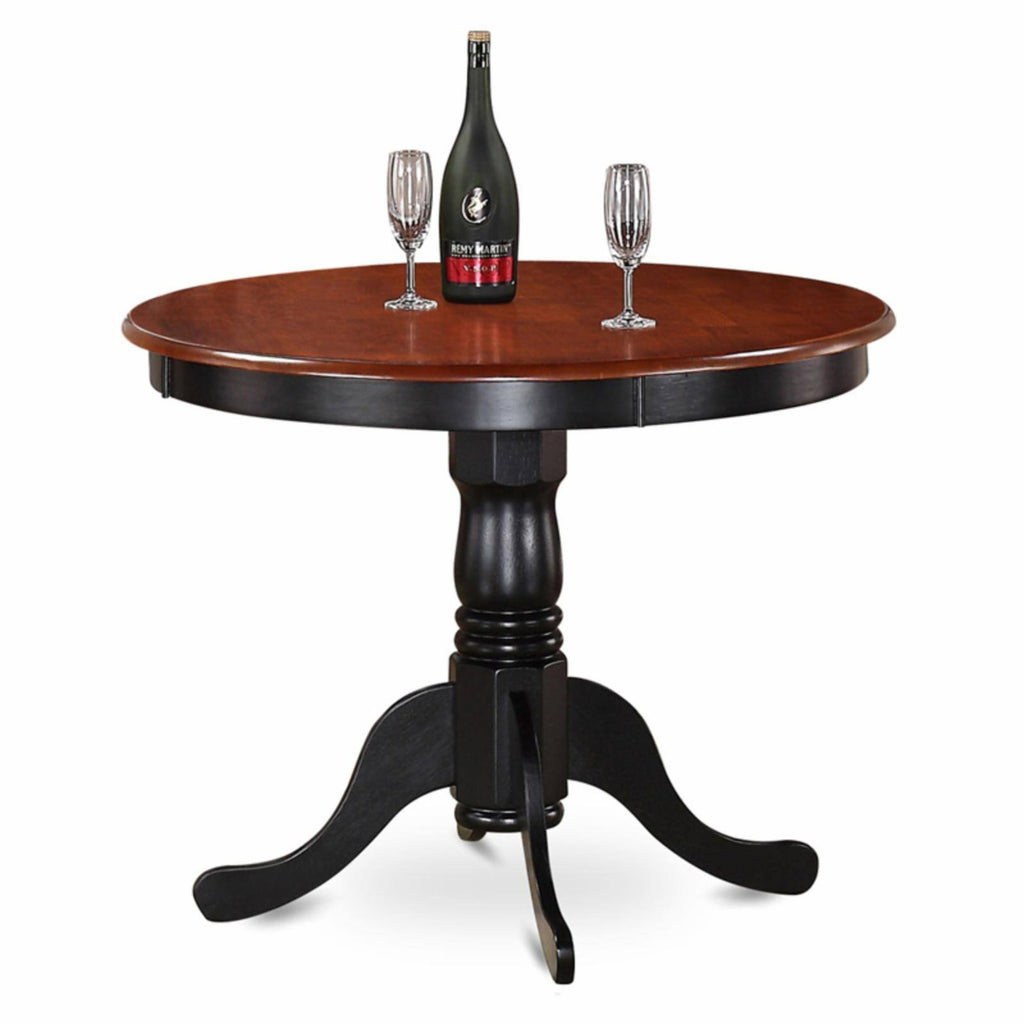 Antique Table Round with Black and Cherry Finish O74004