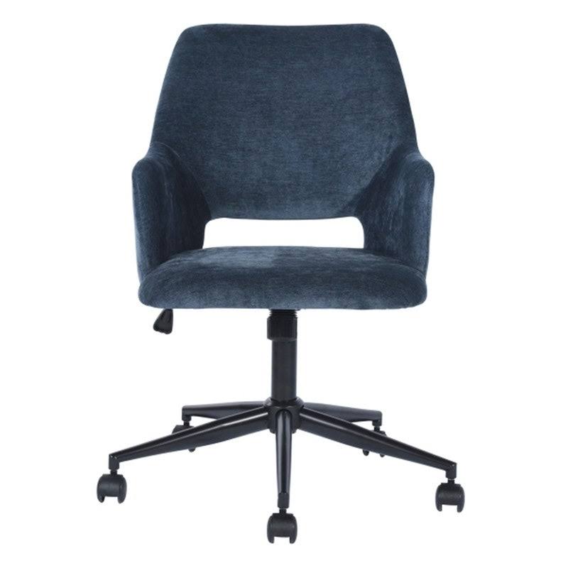 Dark Blue Fabric Upholstered Swivel Task Chair U2275