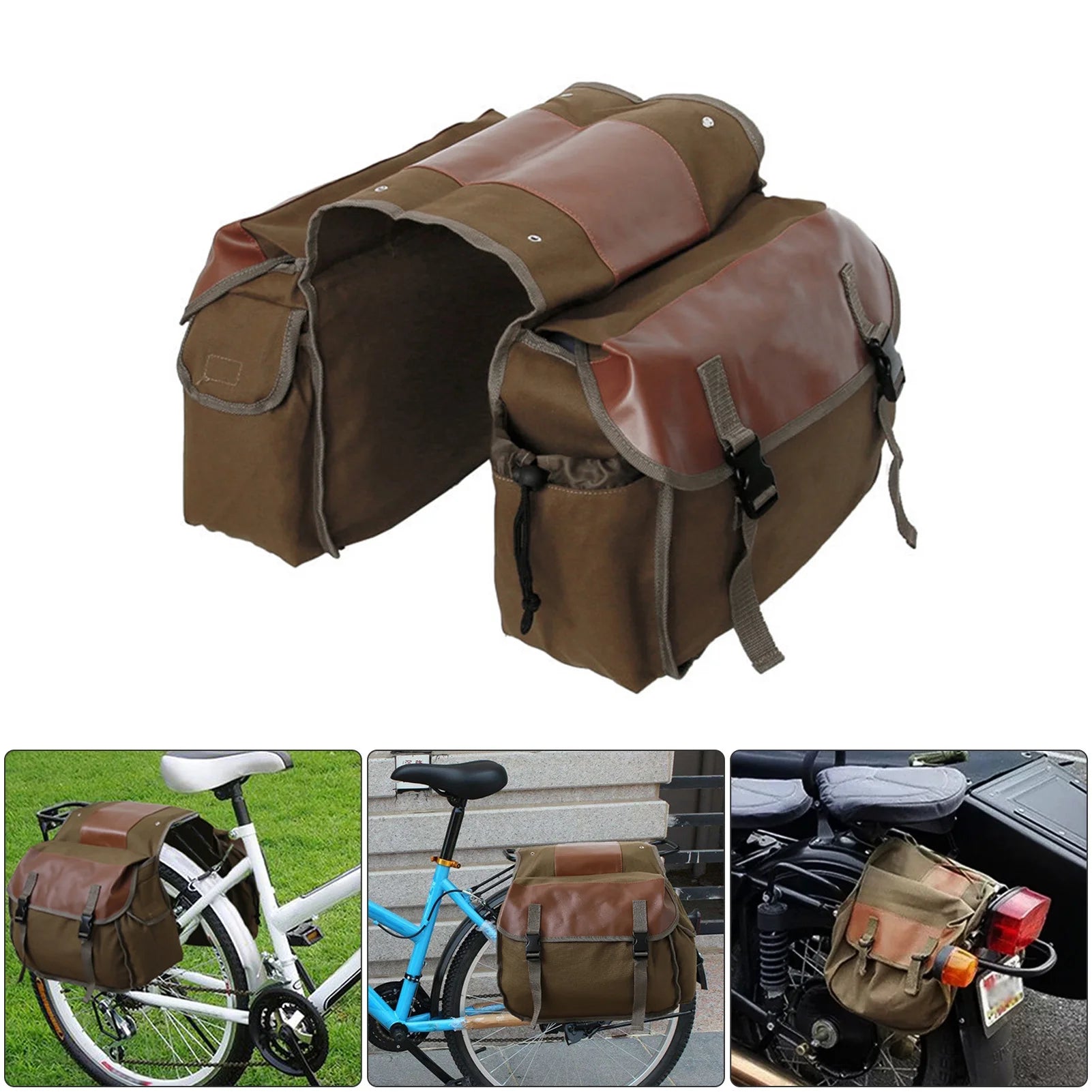 Waterproof Canvas Motorbike Saddle Bag I857974